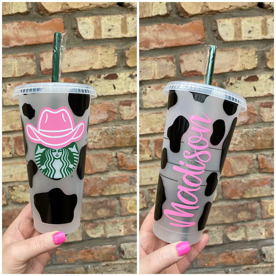 Cow Print Starbucks Cup, Cow Print Tumbler, Cowgirl Starbucks Cup, Personalized Cow Print Cup, St... | Etsy (US)