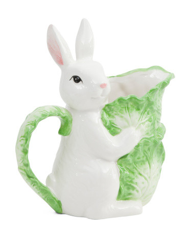 10in Bunny And Cabbage Pitcher | TJ Maxx