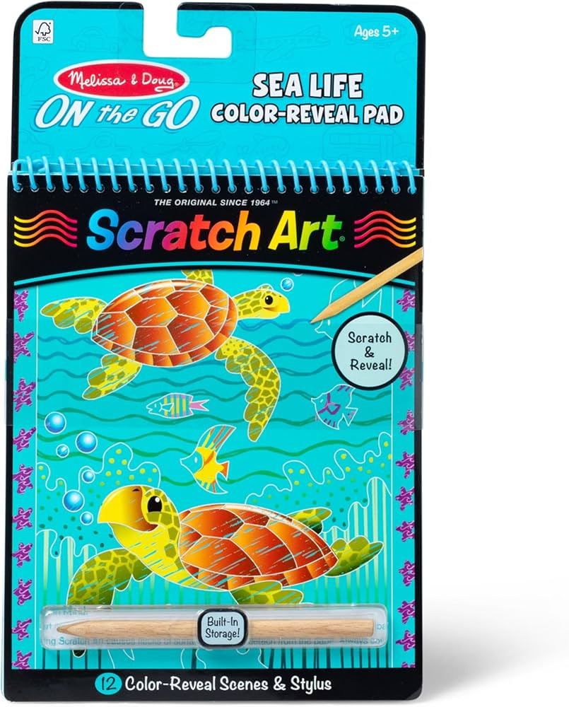 Melissa & Doug Sea Life Color-Reveal Scratch Art Activity Pad | Amazon (US)