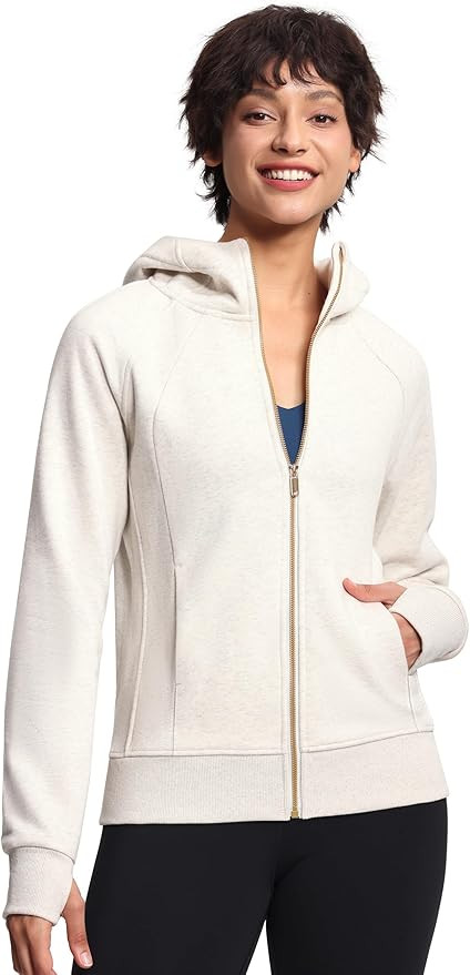 THE GYM PEOPLE Women's Zip Up Hoodies Fleece Workout Jackets Sweatshirts with Pockets Thumb Hole | Amazon (US)