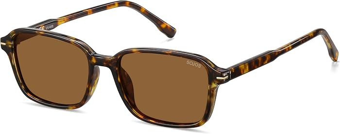 SOJOS Retro Rectangular Polarized Sunglasses Women Men Square Shades SJ2663 | Amazon (US)