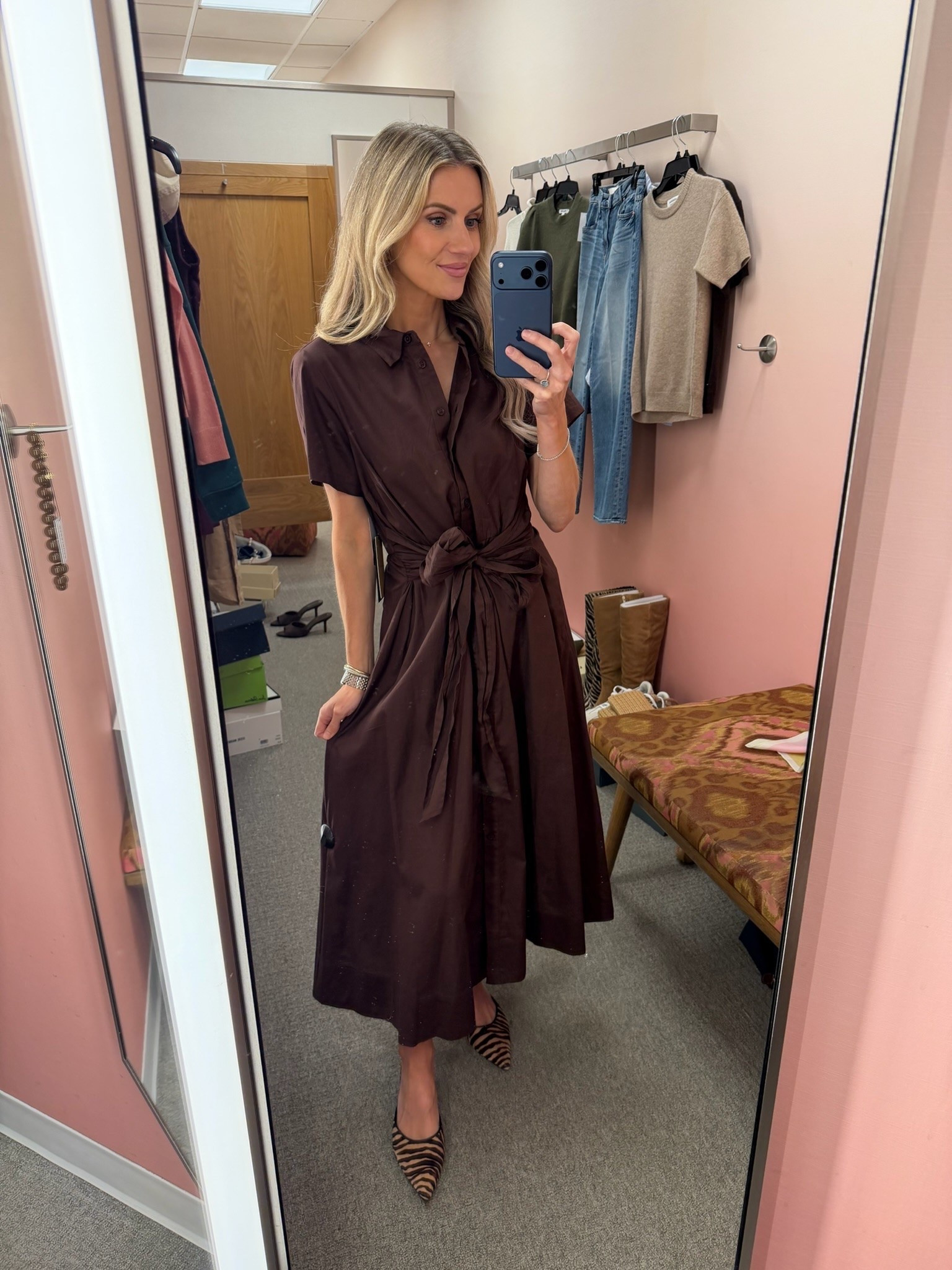 Chocolate brown is everywhere this season, and this shirt dress is such an easy way to wear the trend. I love it styled with zebra flats for a fun pop of print, but it would look just as cute with boots later this fall. Definitely one of my favorite Nordstrom Anniversary Sale outfit ideas.

#LTKootd #LTKSeasonal #LTKSaleAlert