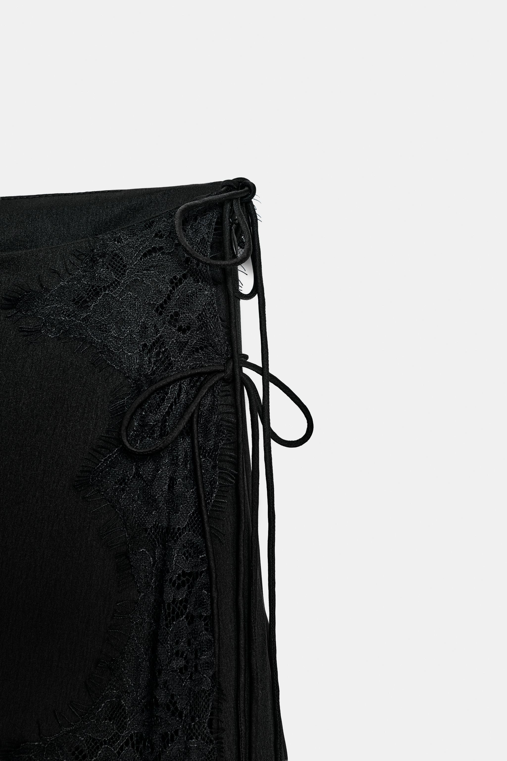 SATIN EFFECT LACE SKIRT ZW COLLECTION | Zara US