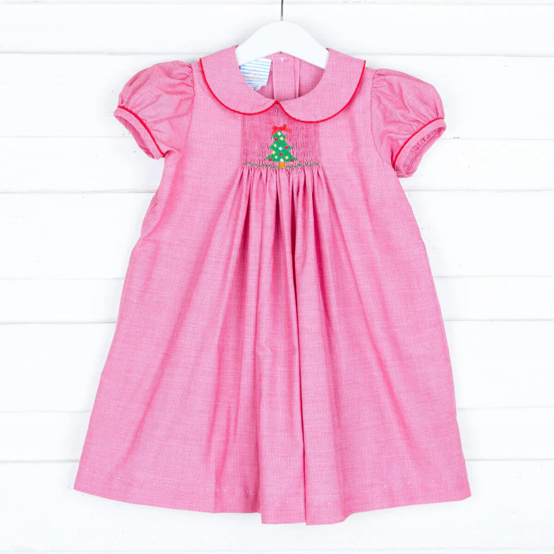 Single Smocked Tree Red Gingham Dress | Classic Whimsy
