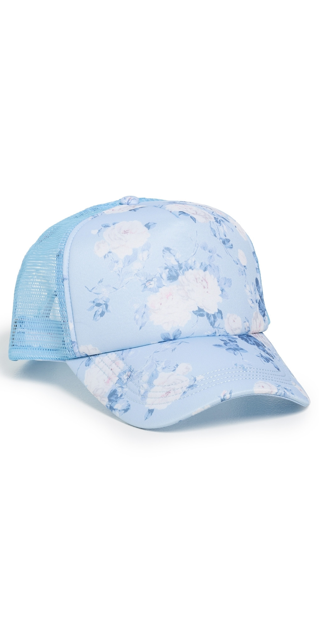 LoveShackFancy Joni Trucker Hat Whisper Blue One Size | Shopbop