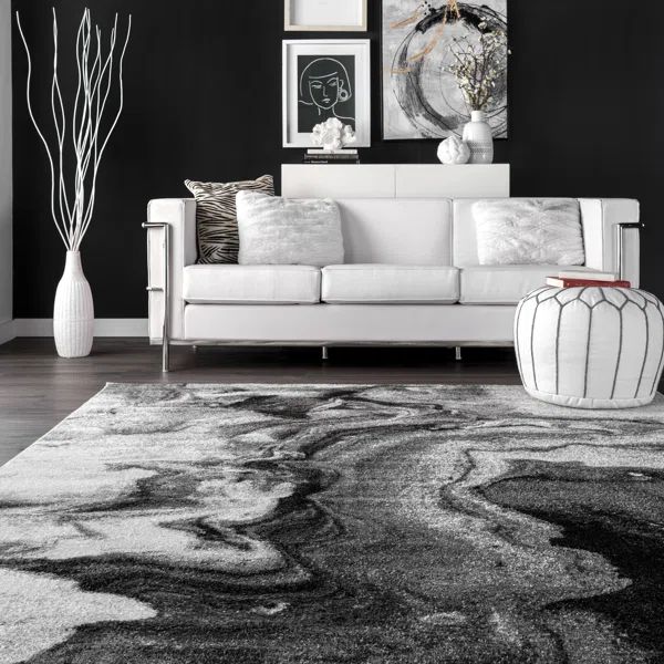 Leeton Abstract Gray Area Rug | Wayfair North America