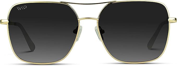 WearMe Pro WMP Eyewear - Trendy Square Oversized Metal Frame Polarized Sunglasses for Women | Amazon (US)