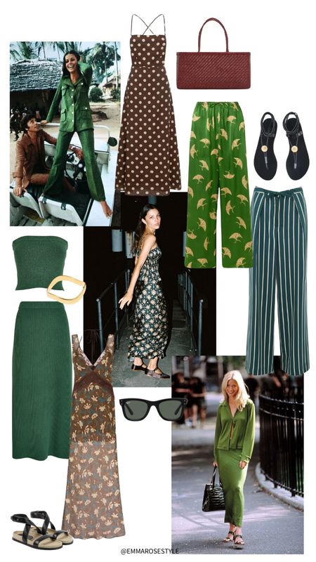 Off-duty MOOD. Travel | holiday | vacation edit | polka dot dress | green | striped trousers | green co-ord | floral dress | holiday outfit 

#LTKfindsunder100 #LTKeurope #LTKstyletip
