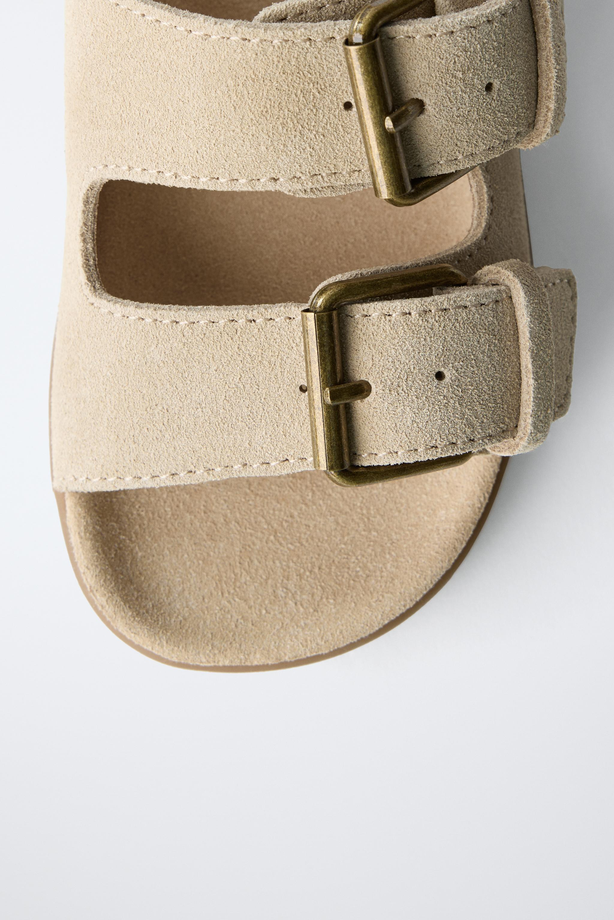 LEATHER BUCKLE SANDALS | Zara US