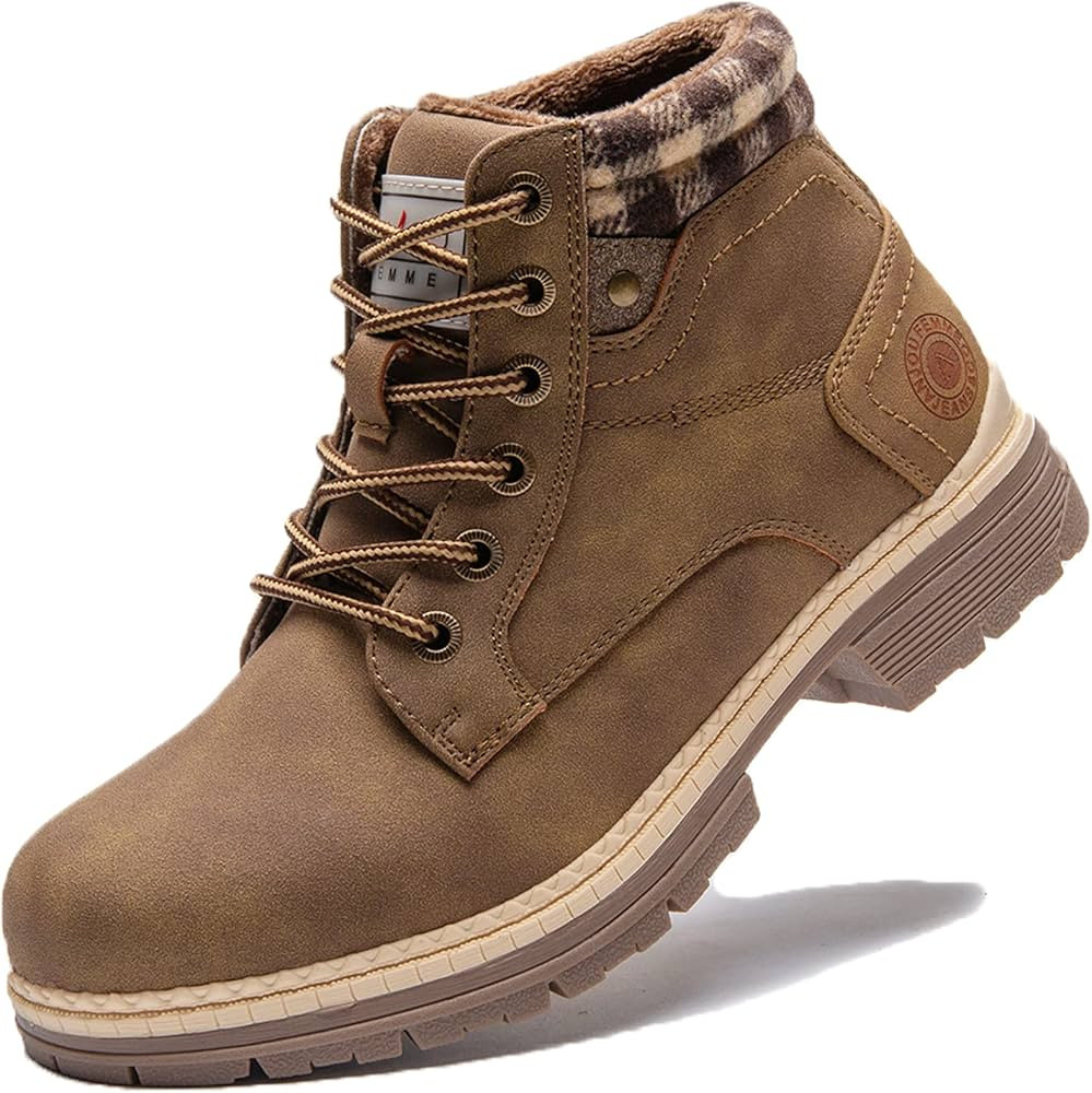 Amazon.com | ANJOUFEMME Work Hiking Boots for Women Waterproof - Womens Outdoor Ankle Boots Light... | Amazon (US)