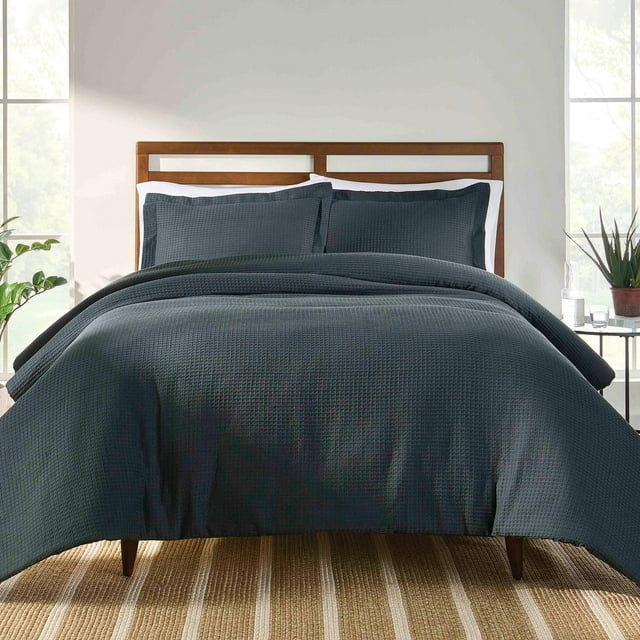 Better Homes & Gardens 3-Piece Grey Waffle Comforter Set, Adult Full/Queen | Walmart (US)