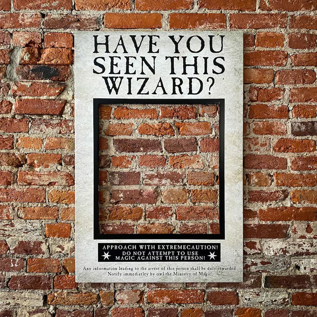Have You Seen This Wizard Photo Booth Prop Frame Wanted Poster - Etsy | Etsy (US)