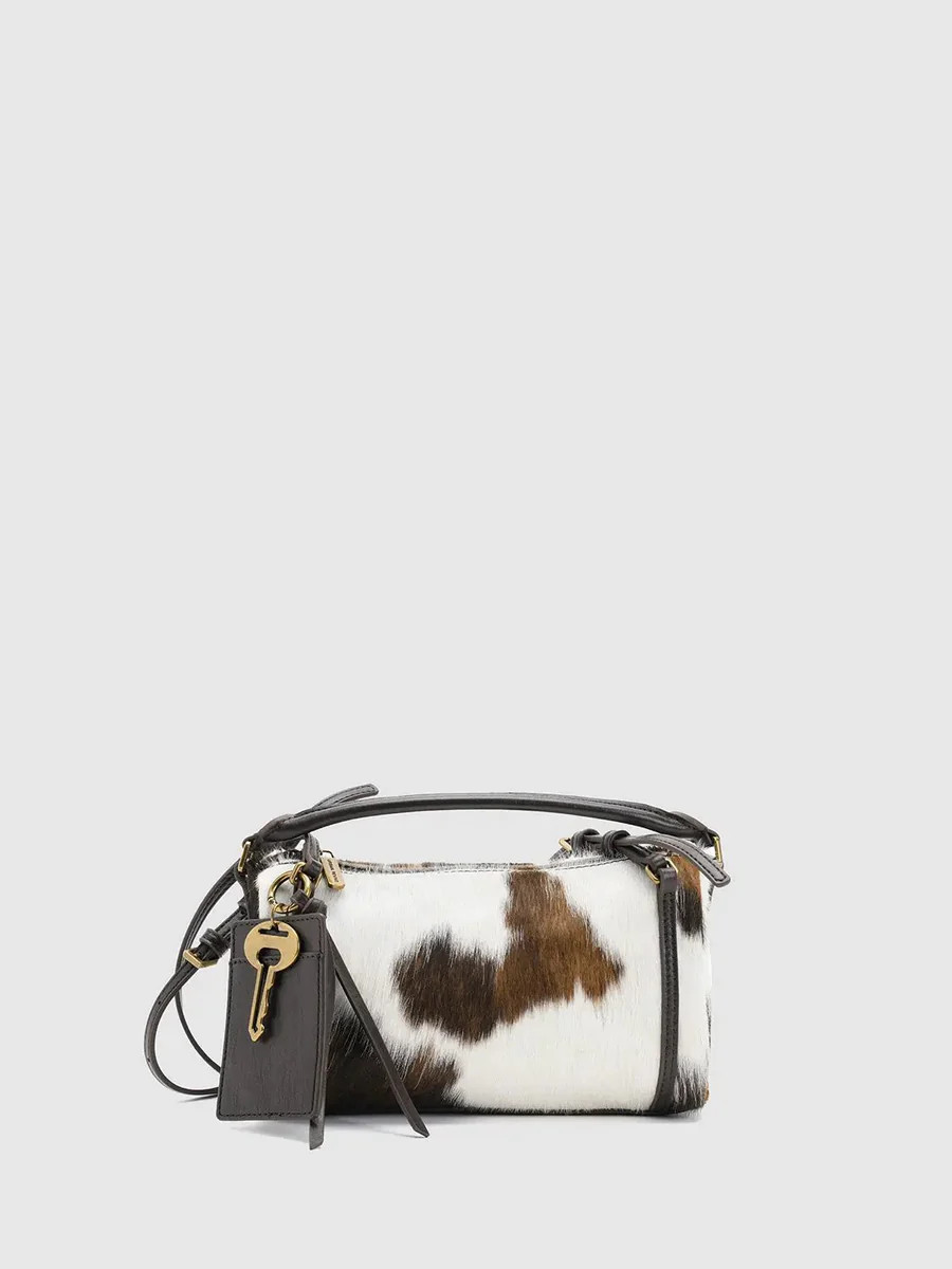 Cow Print Fluffy Textured Crossbody Shoulder Bag | Urban Revivo