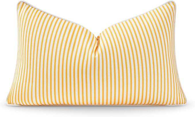 Hofdeco Premium Coastal Patio Indoor Outdoor Lumbar Pillow Cover Only, 12"x20" Water Resistant fo... | Amazon (US)