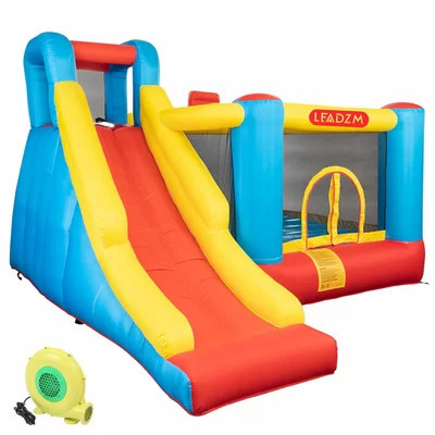 130" x 124" Bounce House with Slide and Air Blower | Wayfair North America