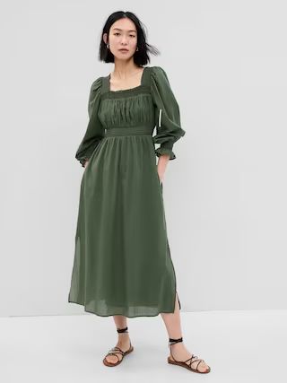 Puff Sleeve Smocked Maxi Dress | Gap (US)