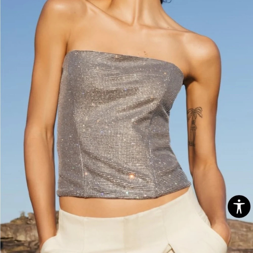 Zara rhinestone corset -Size large. | Poshmark