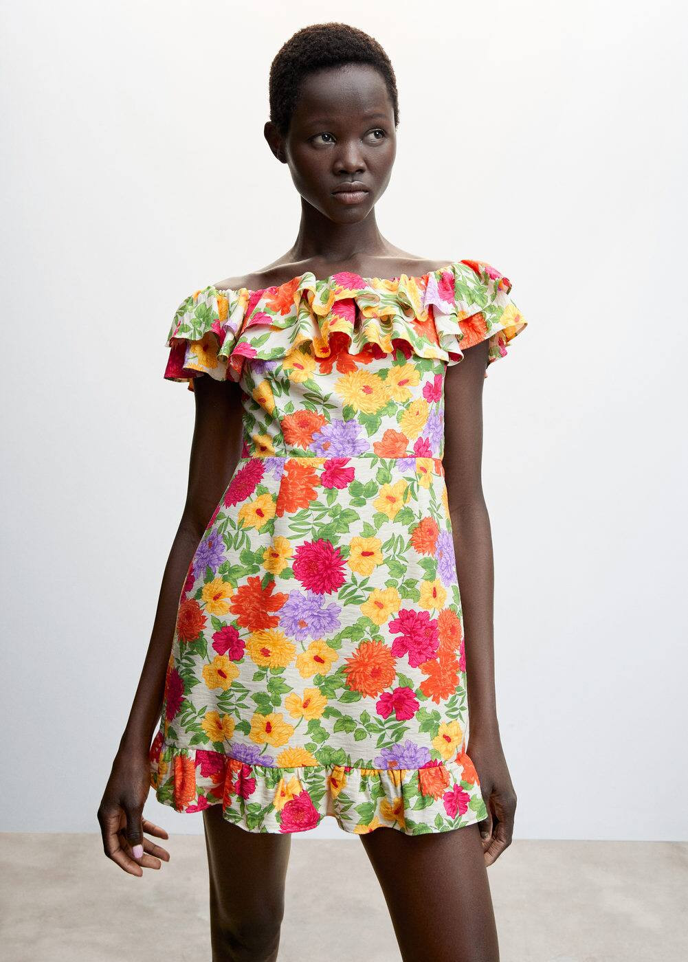 Short ruffled dress | MANGO (US)