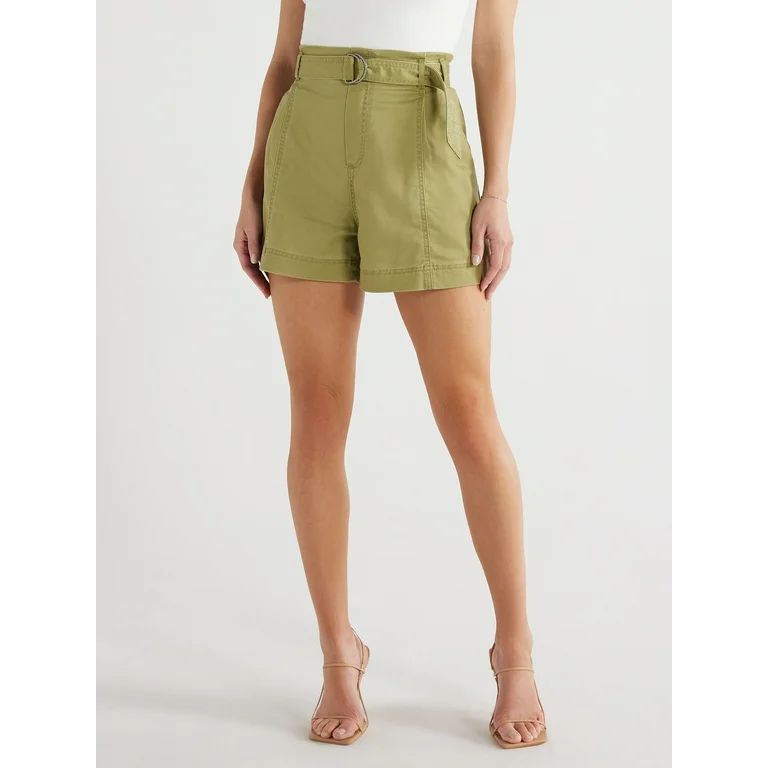 Sofia Jeans Women's Melisa Lightweight Luxe Super High Rise Utility Shorts, 3.5" Inseam, Sizes XS... | Walmart (US)