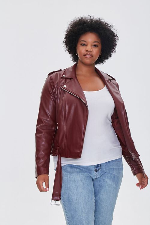 Plus Size Faux Leather Moto Jacket | Forever 21 (US)