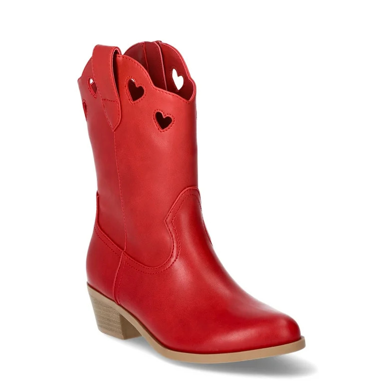 Wonder Nation Toddler & Girls Fashion Metallic Heart Cowgirl Western Boot | Walmart (US)