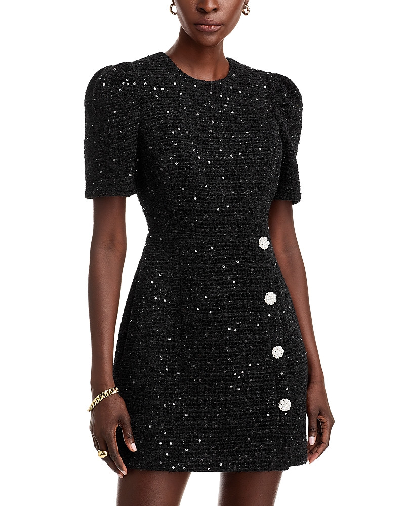 Aqua Sequin Tweed Mini Dress - Exclusive | Bloomingdale's (US)