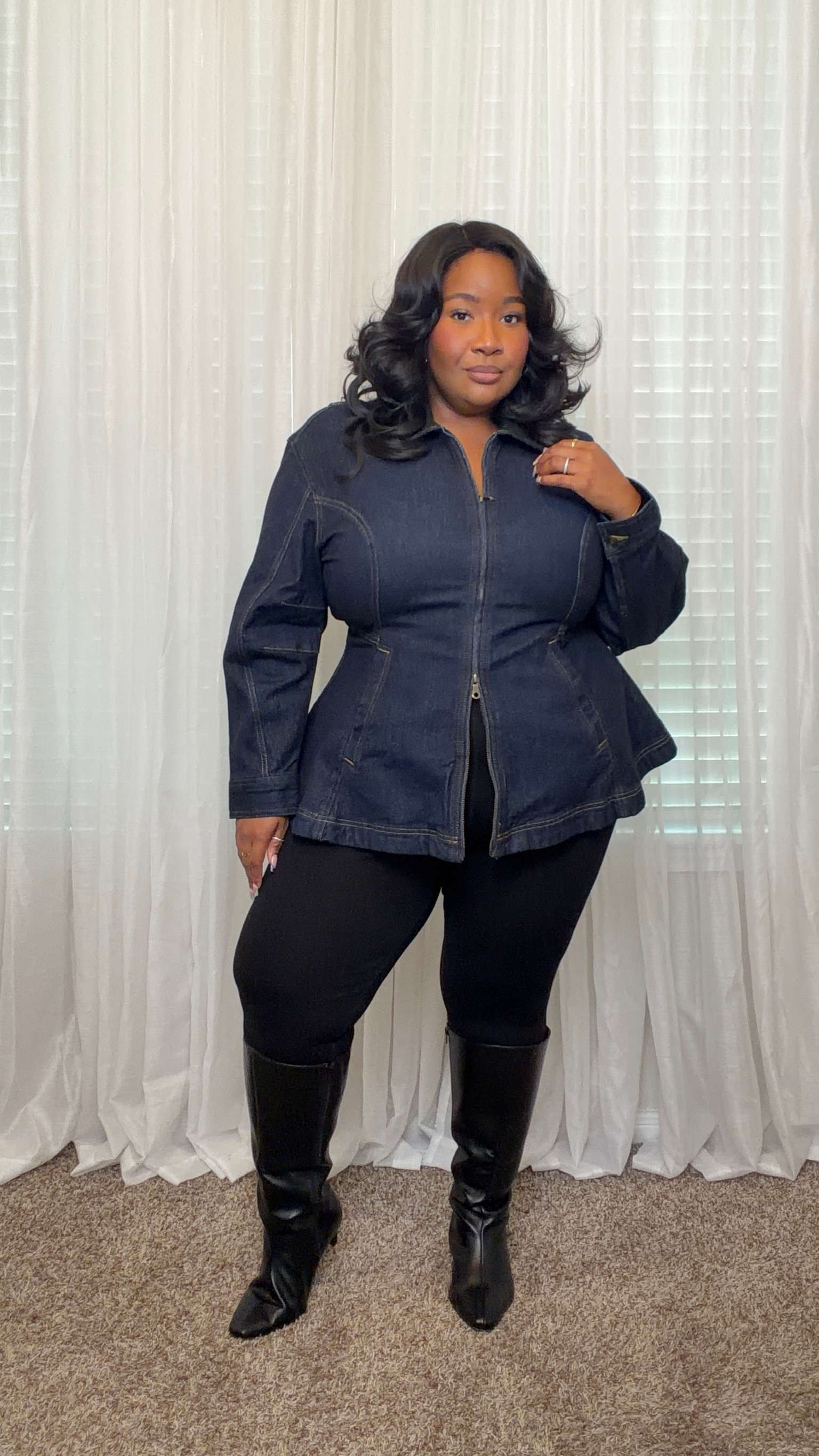 The cut of this denim top is sooo flattering! Pairs great with leggings and your favorite fall or winter boots.

#LTKootd #LTKPlusSize #LTKSaleAlert