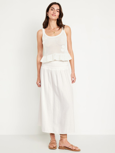 High-Waisted Crinkle Gauze Smocked Maxi Skirt | Old Navy (CA)