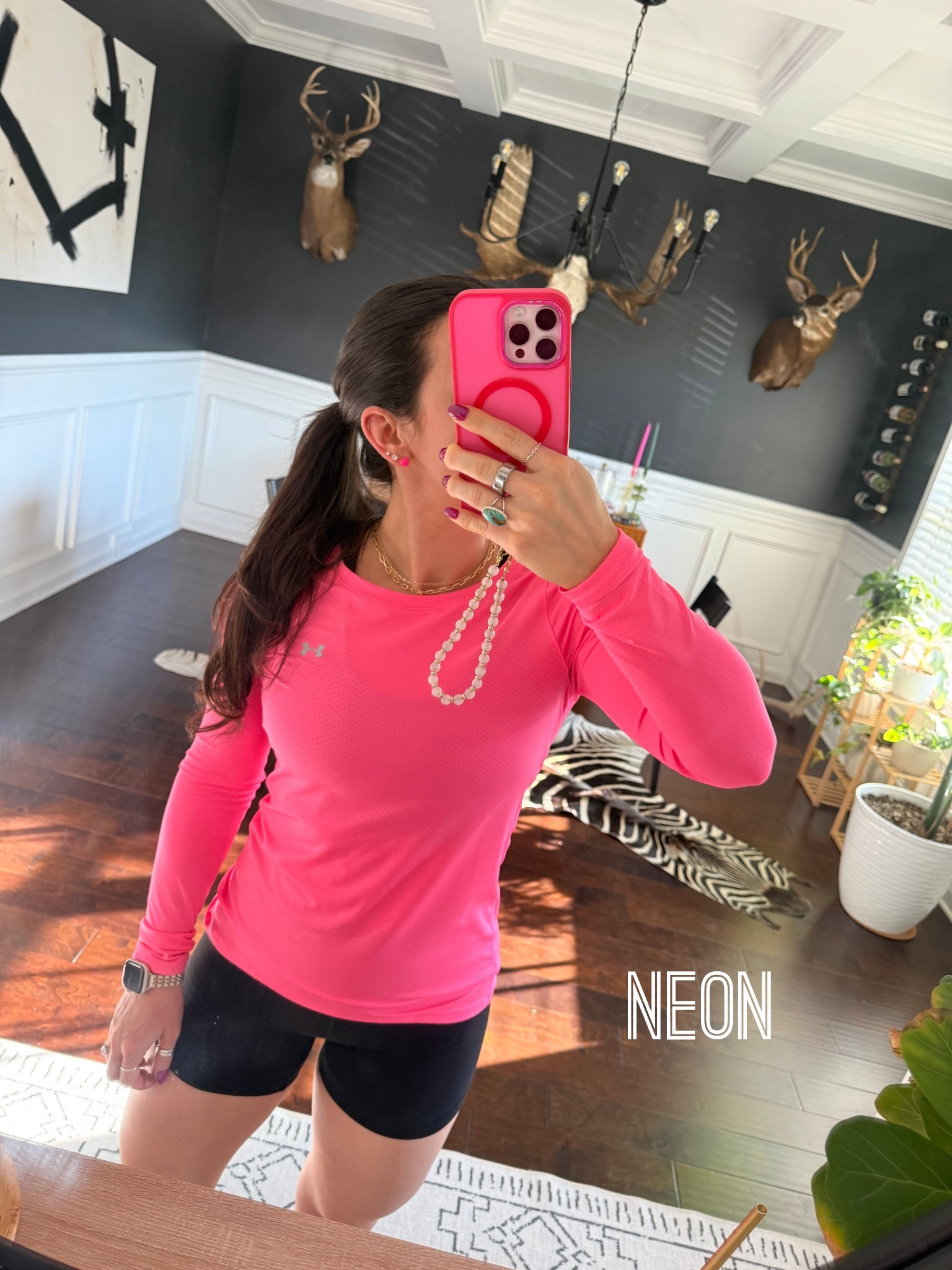 A Summer color you won’t forget. 
Top is UnderArmour but sold out. I tagged similar styles! 

These shorts are BUTTER soft, and by far my favorite gym shorts. 

Wearing size S in shorts 

#Fitness #Womenactivewear #NeonPink 

#LTKActive #LTKootd #LTKgrwm