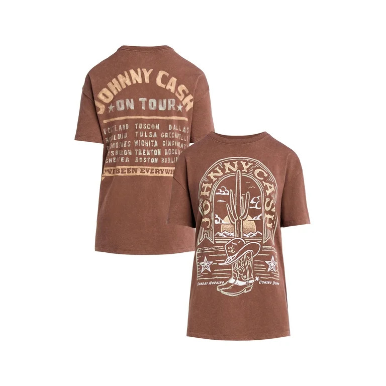 Johnny Cash Graphic Tee Shirt, Women's - Walmart.com | Walmart (US)
