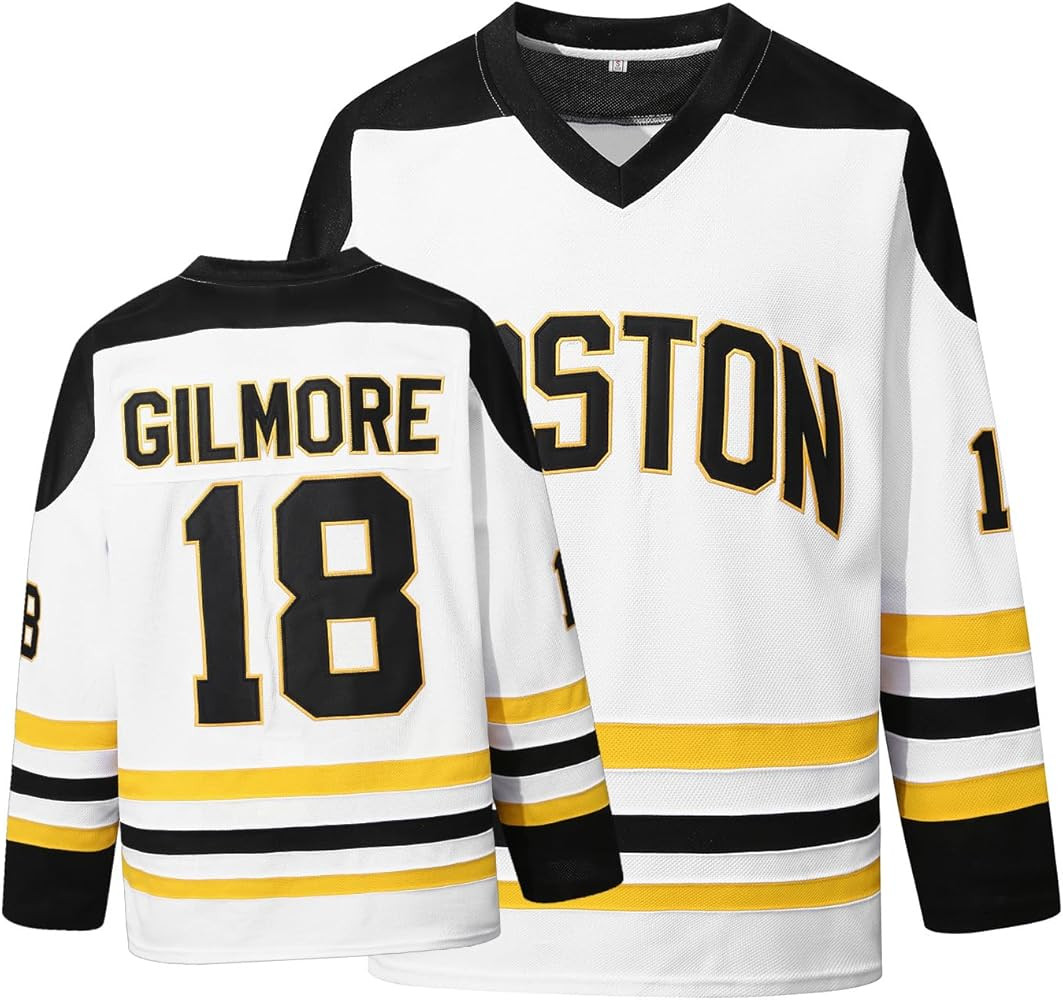 Boston Happy Gilmore #18 Adam Sandler 1996 Movie Ice Hockey Jersey Stitched Letters and Numbers S... | Amazon (US)