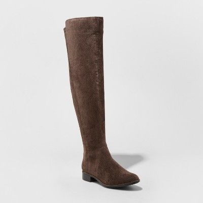 Women's Breanna Over the Knee Riding Boots - A New Day™ Brown 5 | Target