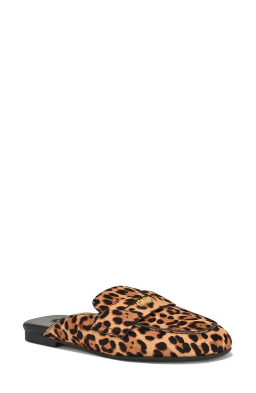 Nine West Evans Penny Loafer Mule in Dark Natural Calf Hair at Nordstrom, Size 9.5 | Nordstrom