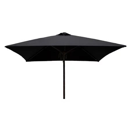 DestinationGear Classic Wood 6.5' Square Patio Umbrella, Black | Walmart (US)