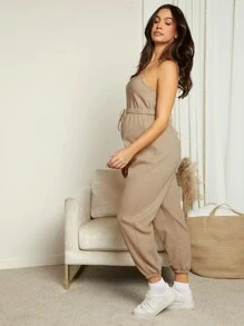 SHEIN Maternity Nursing Drawstring Waist Cami Jumpsuit SKU: sa2211309557355323(13 Reviews)Breastf... | SHEIN