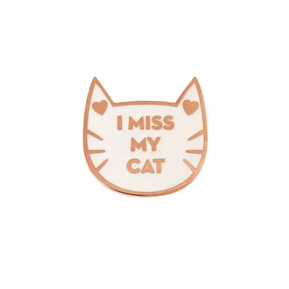 Cat Pin - I Miss My Cat enamel pin - black and gold lapel pin | Etsy (US)