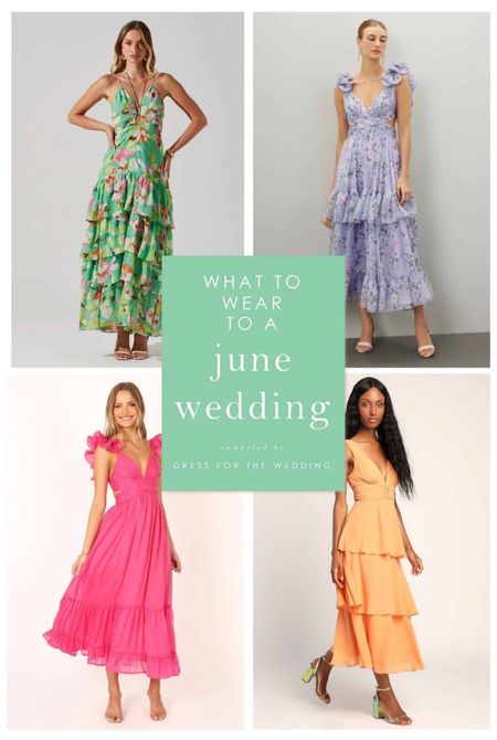 What to wear to a June wedding! New Wedding guests dress picks for summer weddings! Something for every dress code and venue. Maxi dress, midi dress, cocktail dress, formal dress, summer dress, classic dress, pink dress, green dress, pink dress, orange dress, dresses under $100, affordable wedding guest dress. 

#LTKWedding #LTKFindsUnder100 #LTKSeasonal