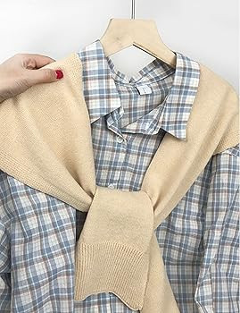 Zontroldy Women's Fashion Sweater Knitted Knotted Shawl Wraps Cape Tops Blouses | Amazon (US)