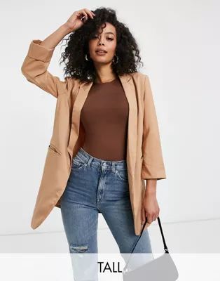 Missguided Tall tailored blazer set in camel | ASOS (Global)