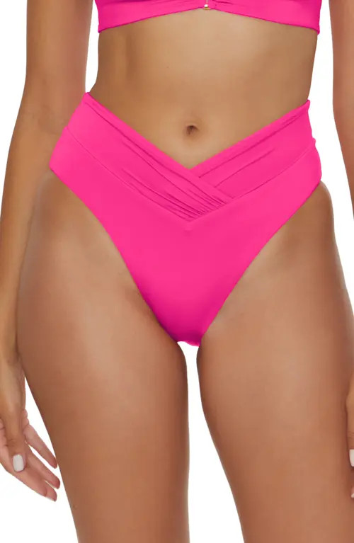 Becca Color Code High Waist Bikini Bottoms in Cosmopolitan at Nordstrom, Size Medium | Nordstrom