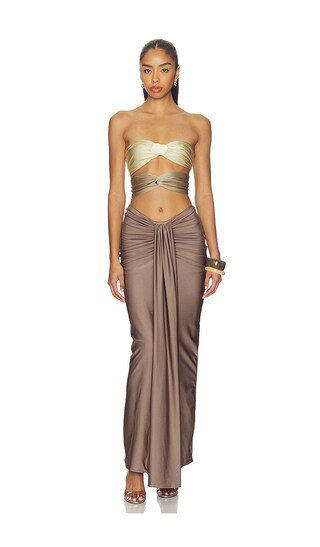 Baobab Giselle Maxi Dress in Brown. - size M | Revolve Clothing (Global)