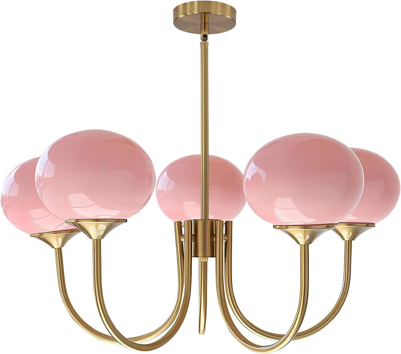 5-light Pink Glass Globe Chandelier | Wayfair North America