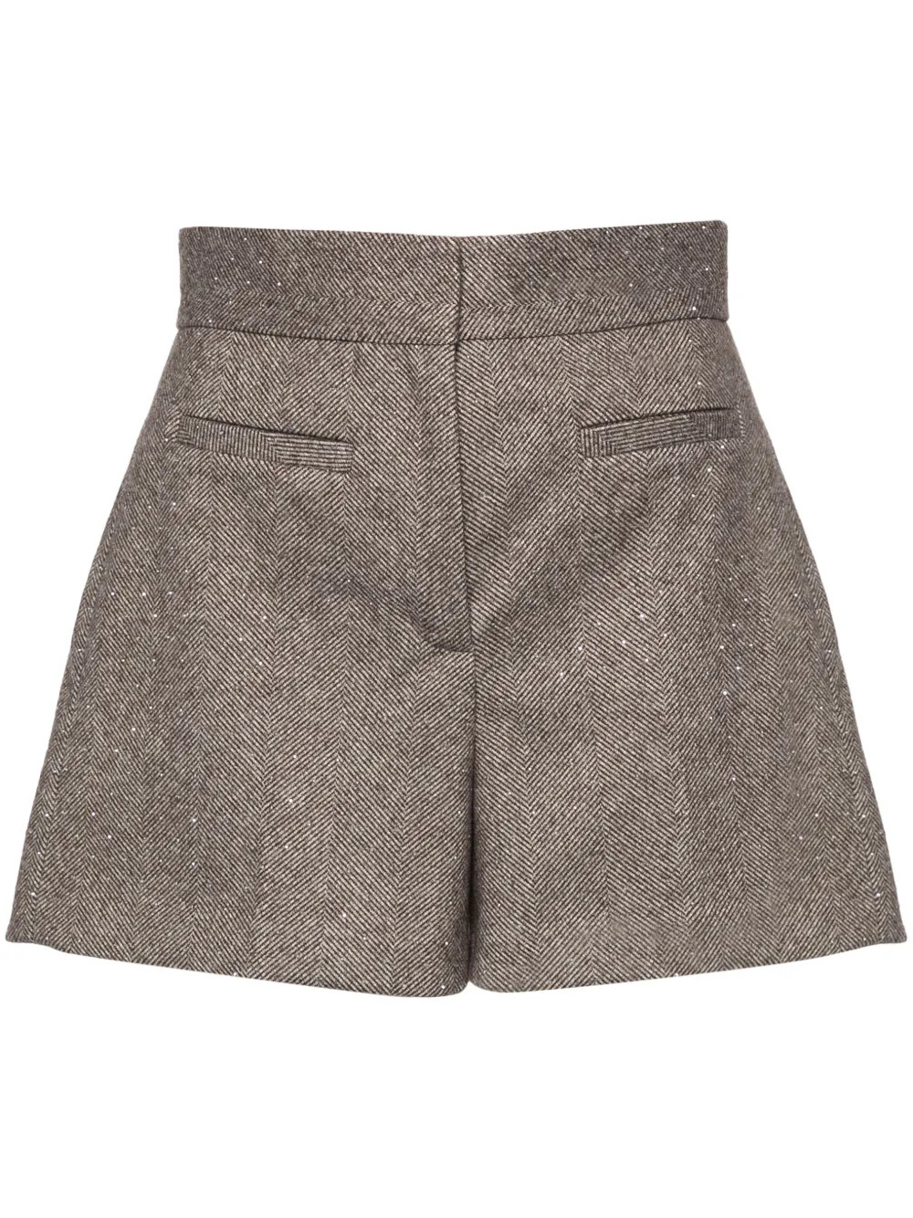 SANDRO Short Taille Haute à Motif pied-de-poule | Tons Neutres | FARFETCH FR | Farfetch Global