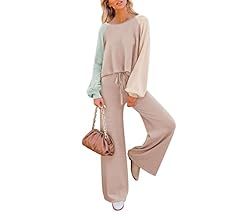 Pink Queen Women's 2 Piece Outfit Sweater Set Long Sleeve Crop Knit Top and Wide Leg Long Pants S... | Amazon (CA)