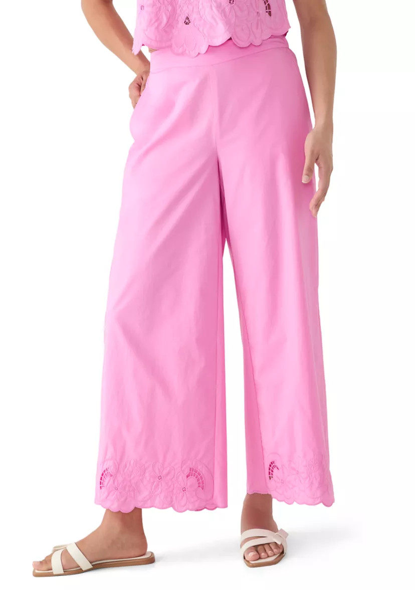 Women's Wide Leg Lace Hem Pants | Belk
