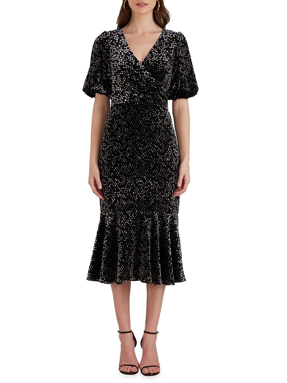 Shoshanna Colette Dotted Midi-Dress | Saks Fifth Avenue