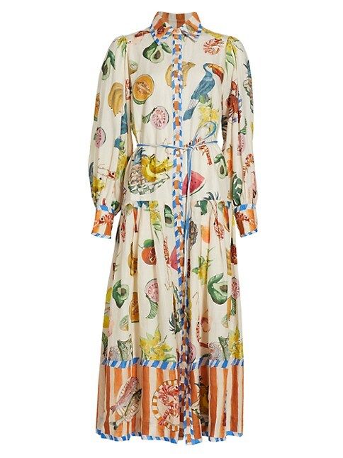 Theo Printed Linen & Cotton Shirtdress | Saks Fifth Avenue