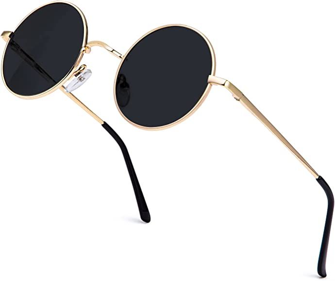 ANYLUV Round Sunglasses Men Women Polarized Hippie Round Sun Glasses Small Circle Sun Glasses Met... | Amazon (CA)