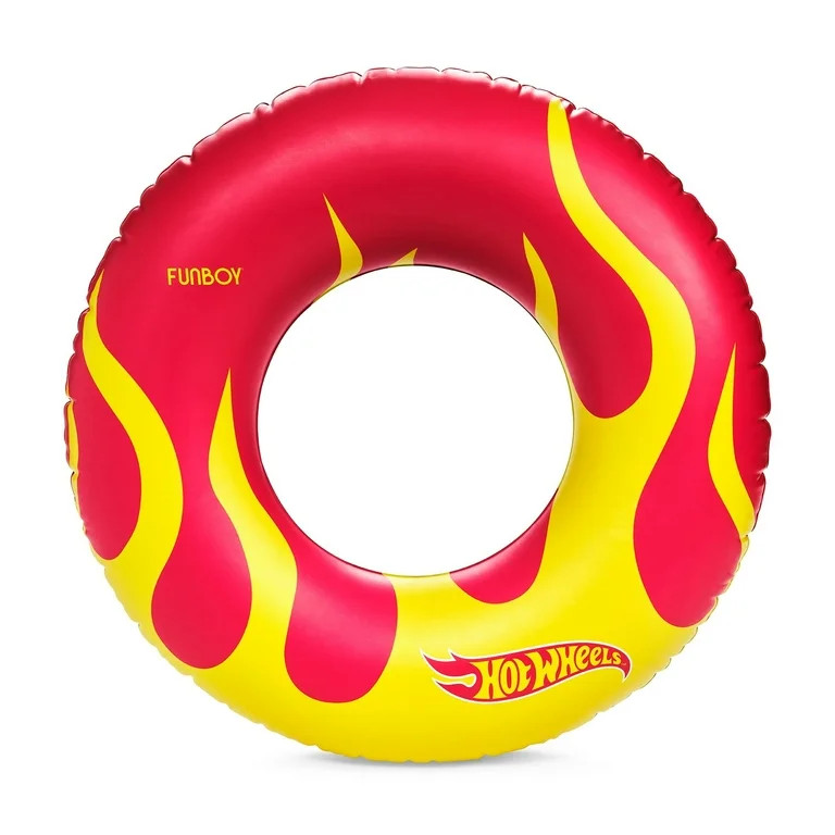Hot Wheels\u2122 + Float Life by Funboy Double-Sided Checkered & Flame Inflatable Tube, 34\u2019\... | Walmart (US)