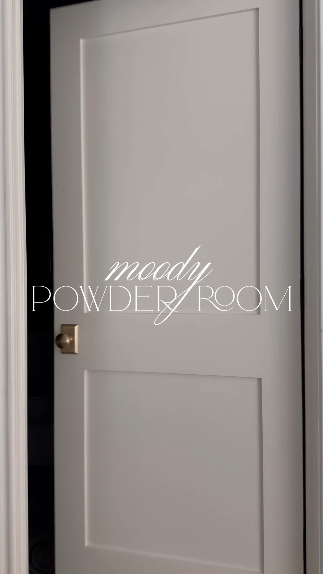 Moody powder room decor 🖤 Paint color is SW Web Gray. My black cabinet is vintage!

Amazon finds, arch mirror, brass bathroom, modern sconces, bathroom art, console sink, bathroom styling 

#LTKhome #LTKstyletip #LTKVideo